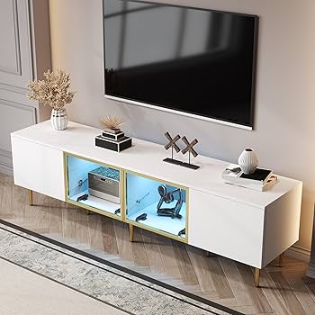 FammyLoft 67 Inch Modern TV Stands with Led Lighting Strip